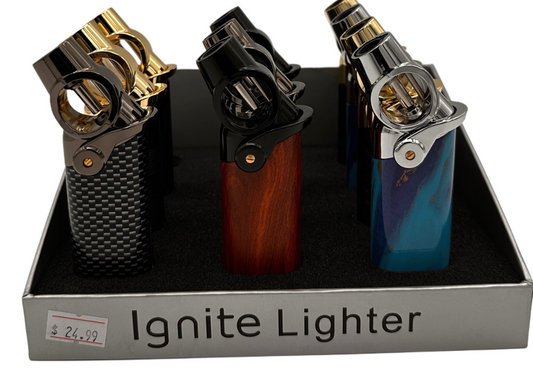 Premium Rose Gold/Black Carbon Fiber Lighter (Gift Box)