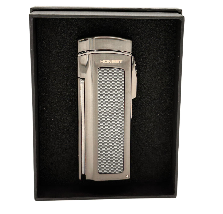 Honest Silver Checkered W/O Butane Lighter