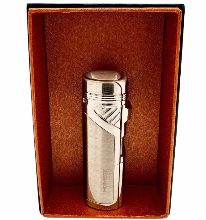 Honest Silver Cylindrical W/O Butane Lighter