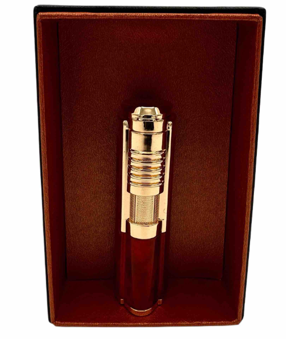 Honest Gold Red Cylindrical W/O Butane Lighter