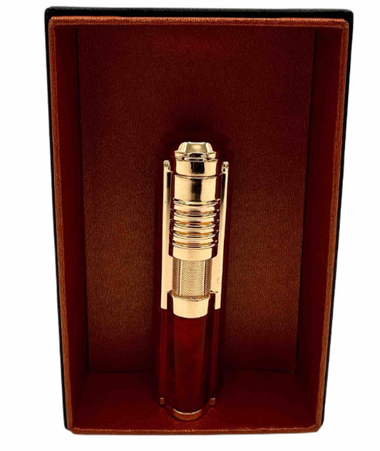 Honest Gold Red Cylindrical W/O Butane Lighter