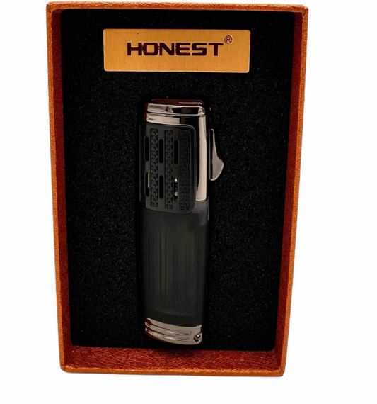 Honest Black Silver Vertical W/O Butane Lighter