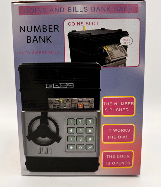 Money Safe Box (Number Bank / Coins & Bills Bank Safe)
