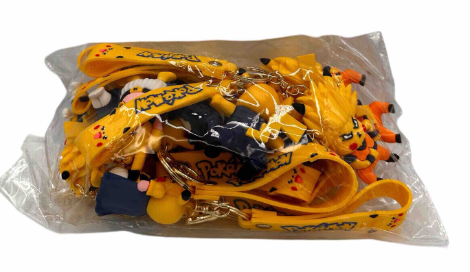 Character Keychains (Pokémon/Pikachu Style Lanyards – Assorted Designs)